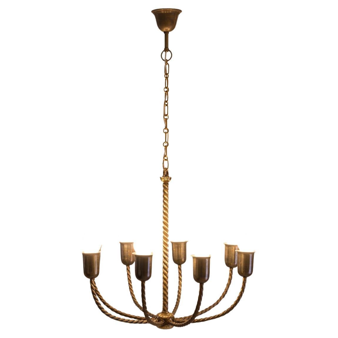 Original and documented Josef Hoffmann & Wiener Werkstätte Jugendstil Chandelier