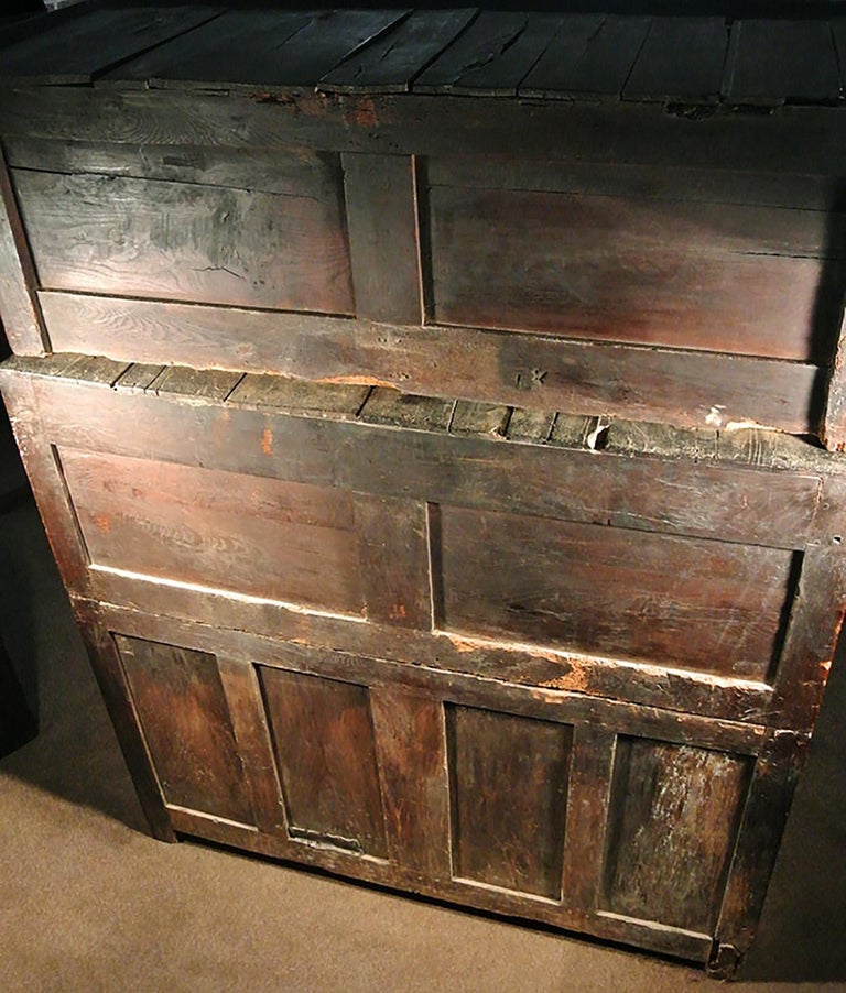 Original and Early Tridarn Cupboard, Initialed and Dated 1734 For Sale 5