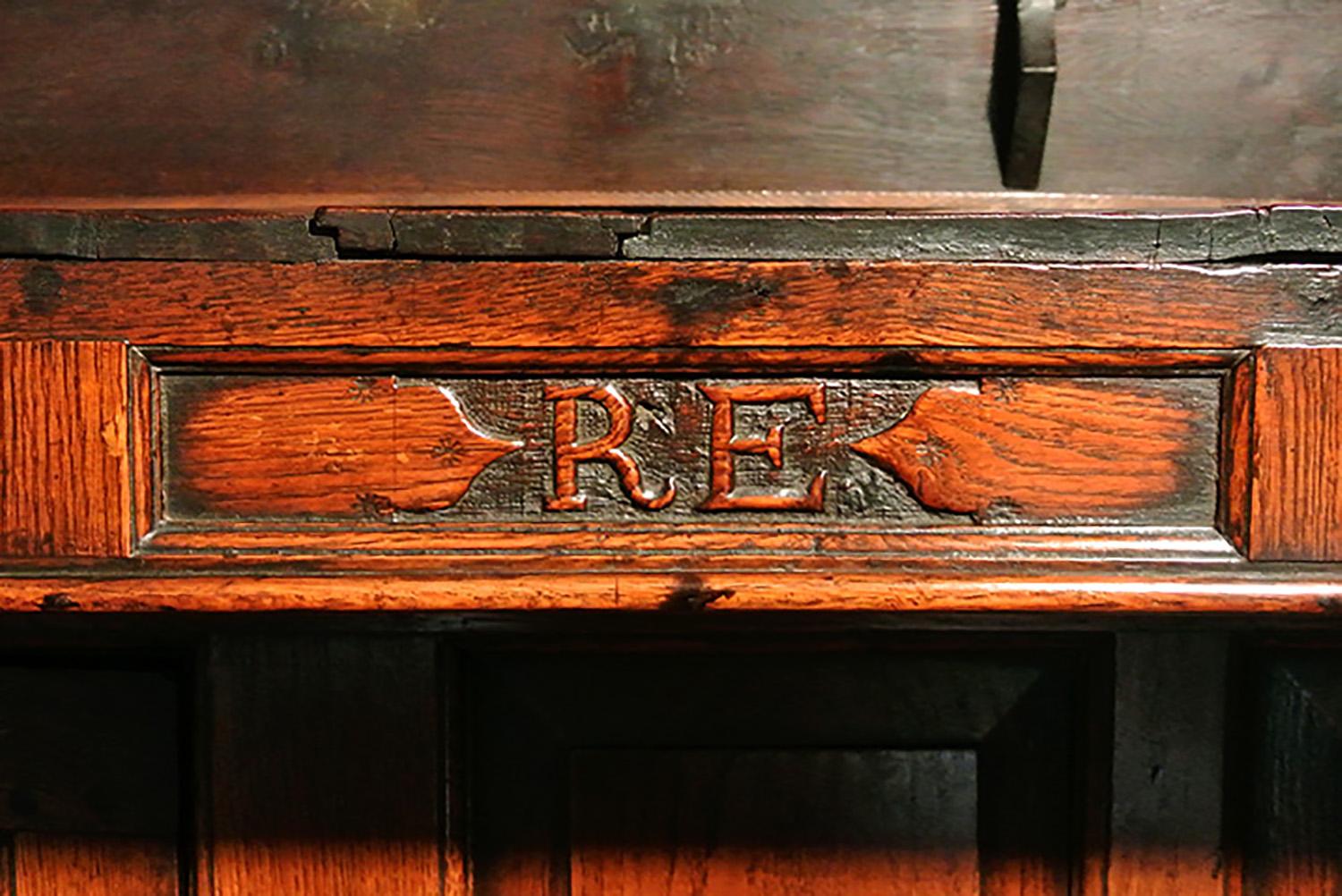 Original and Early Tridarn Cupboard, Initialed and Dated 1734 For Sale 2