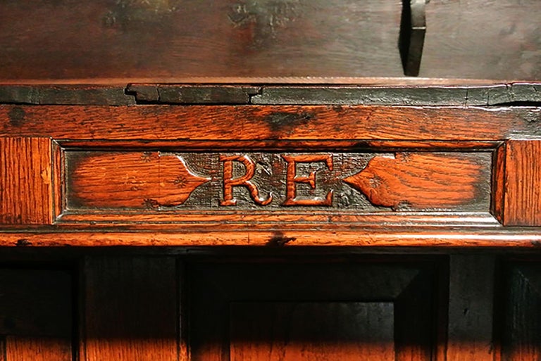 Original and Early Tridarn Cupboard, Initialed and Dated 1734 For Sale 2
