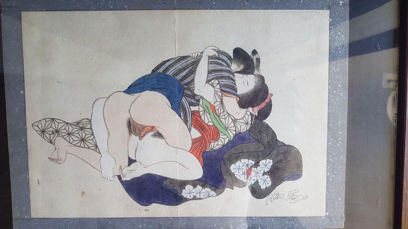 Original and Framed Set of Ten Shunga Prints 5