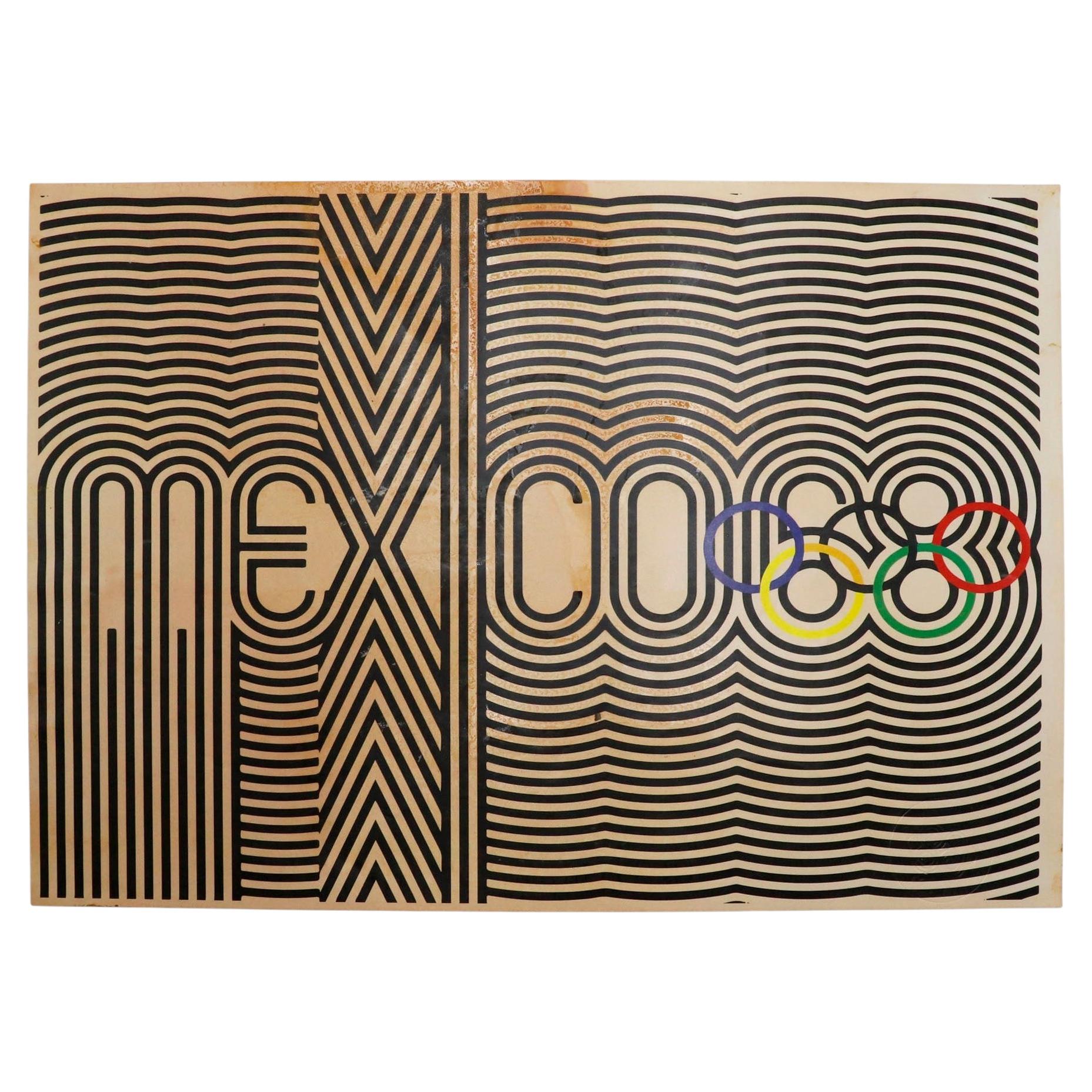 Poster originale e ufficiale delle Olimpiadi del Messico del 1968