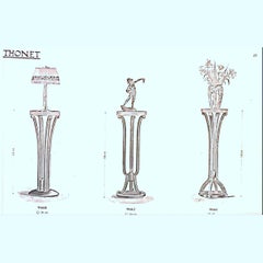 Original and Published Otto Prutscher Pedestal, Flower-Stand Made by Thonet