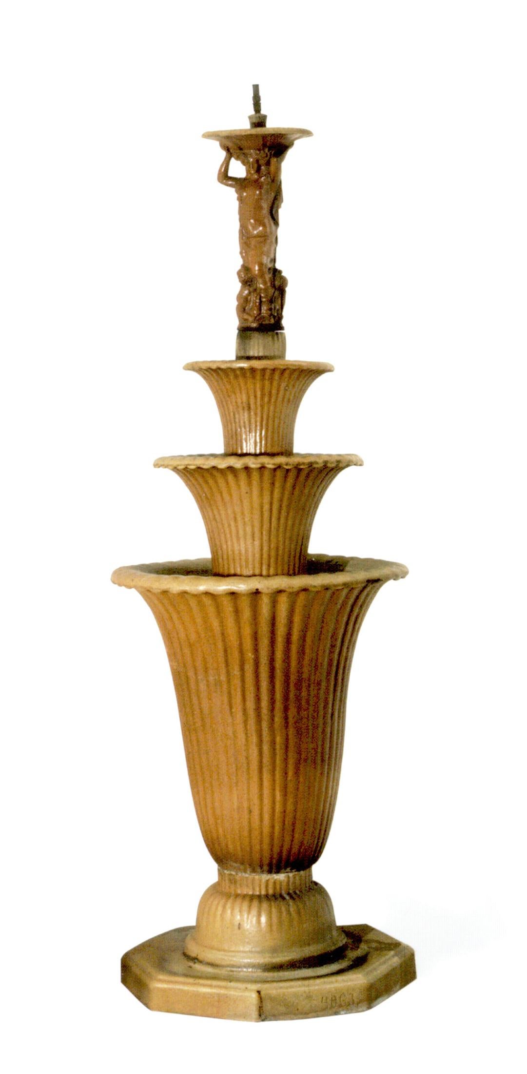 Hand-Crafted Original and Unique Ceramic Fountain by Otto Prutscher and Michael Powolny, 1914 For Sale