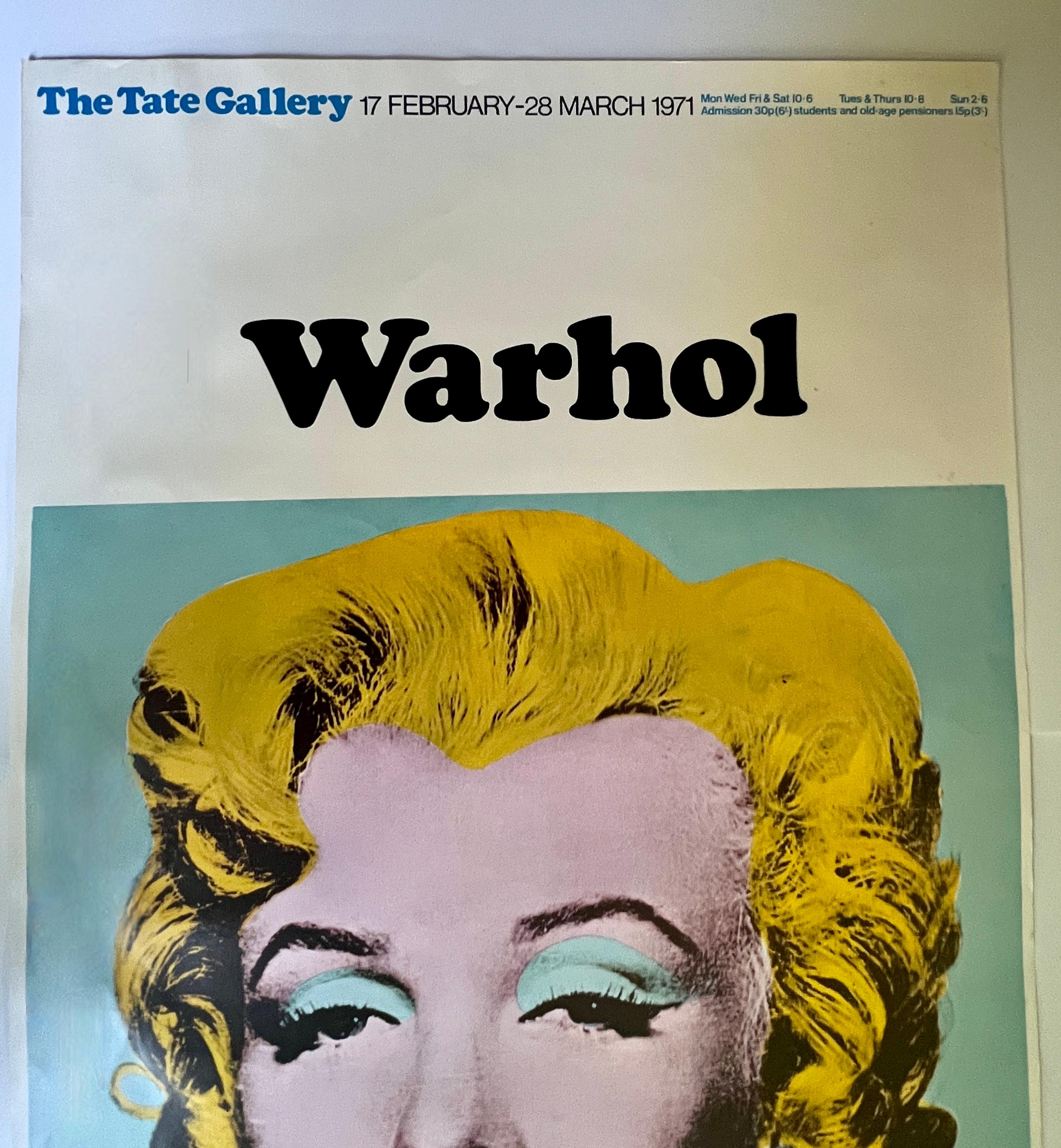 Original Andy Warhol Marilyn Monroe 1971 Poster for Tate Museum For Sale 1