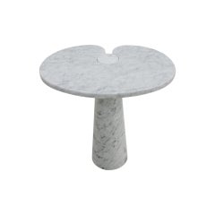 Original Angelo Mangiarotti Italian "Eros" Carrara Marbel Side Table