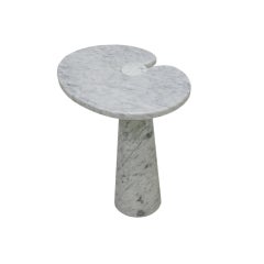 Vintage Original Angelo Mangiarotti Italian "Eros" Carrara Marbel Side Table