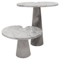 Angelo Mangiarotti Italienische Beistelltische aus Carrara-Marmor „Eros“