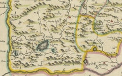 Carte originale ancienne du XVIIe siècle de la province de Shanxi (Xansi), Chine - par Blaeu