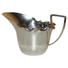 ORiGINAL ANTIQUE 1882 - 1901 DANIEL & ARTER A1 silber platzierter CREAM OR MILK JUG
