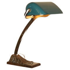 ORIGINAL ANTIQUE 1920's FRENCH ART DECO NIAM PARIS ARTICULATED BANKERS LAMP