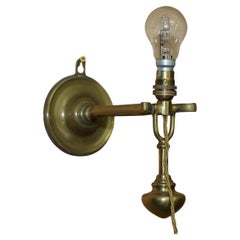 ORIGINAL Antique 1925 SOLID BRASS SHiPS MASTER SUITE GIMBAL WALL OR TABLE LAMP