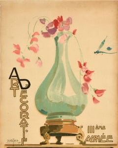 Poster pubblicitario originale antico Arte Decoratif Studio Victor Creem