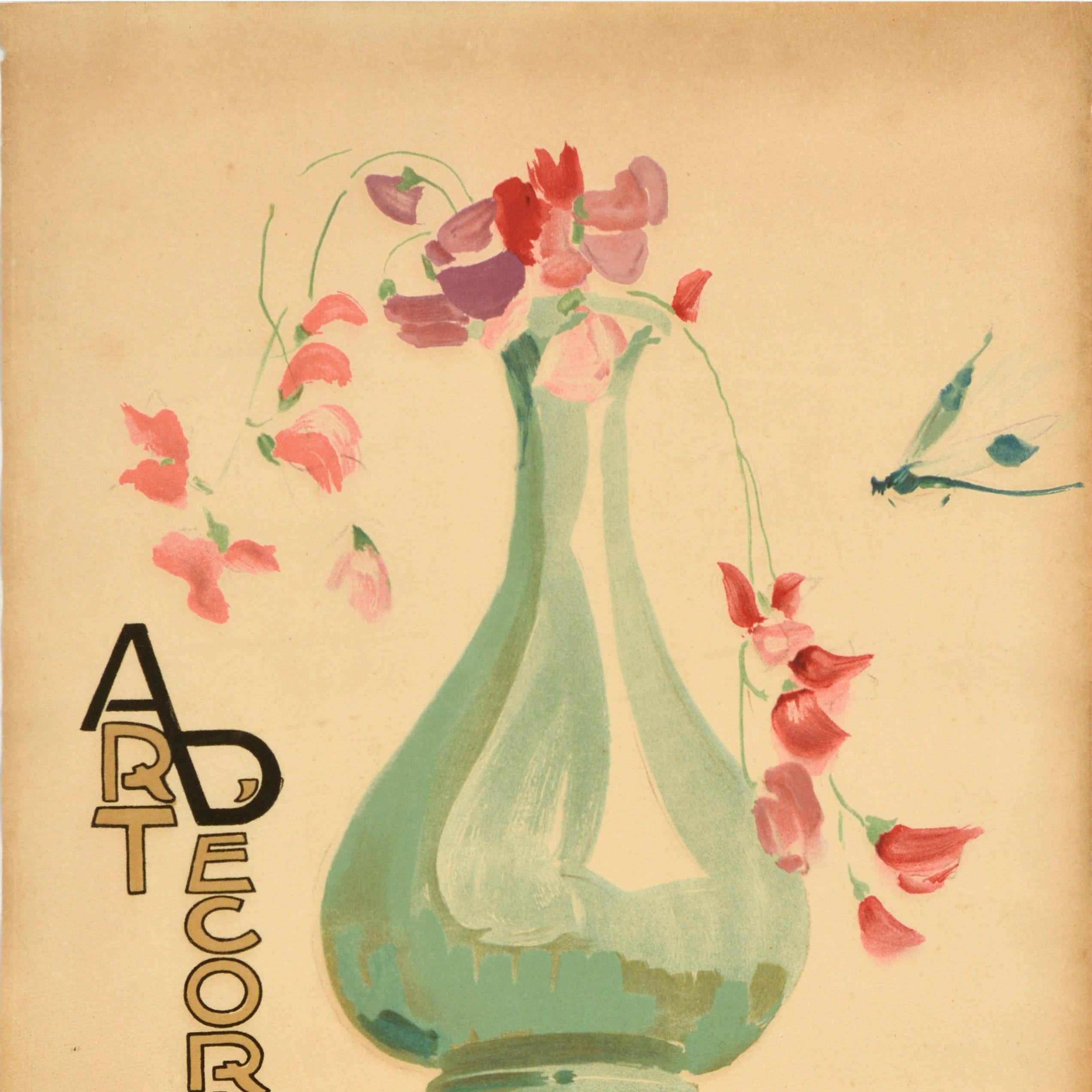 Belga Poster pubblicitario originale antico Arte Decoratif Studio Victor Creem in vendita