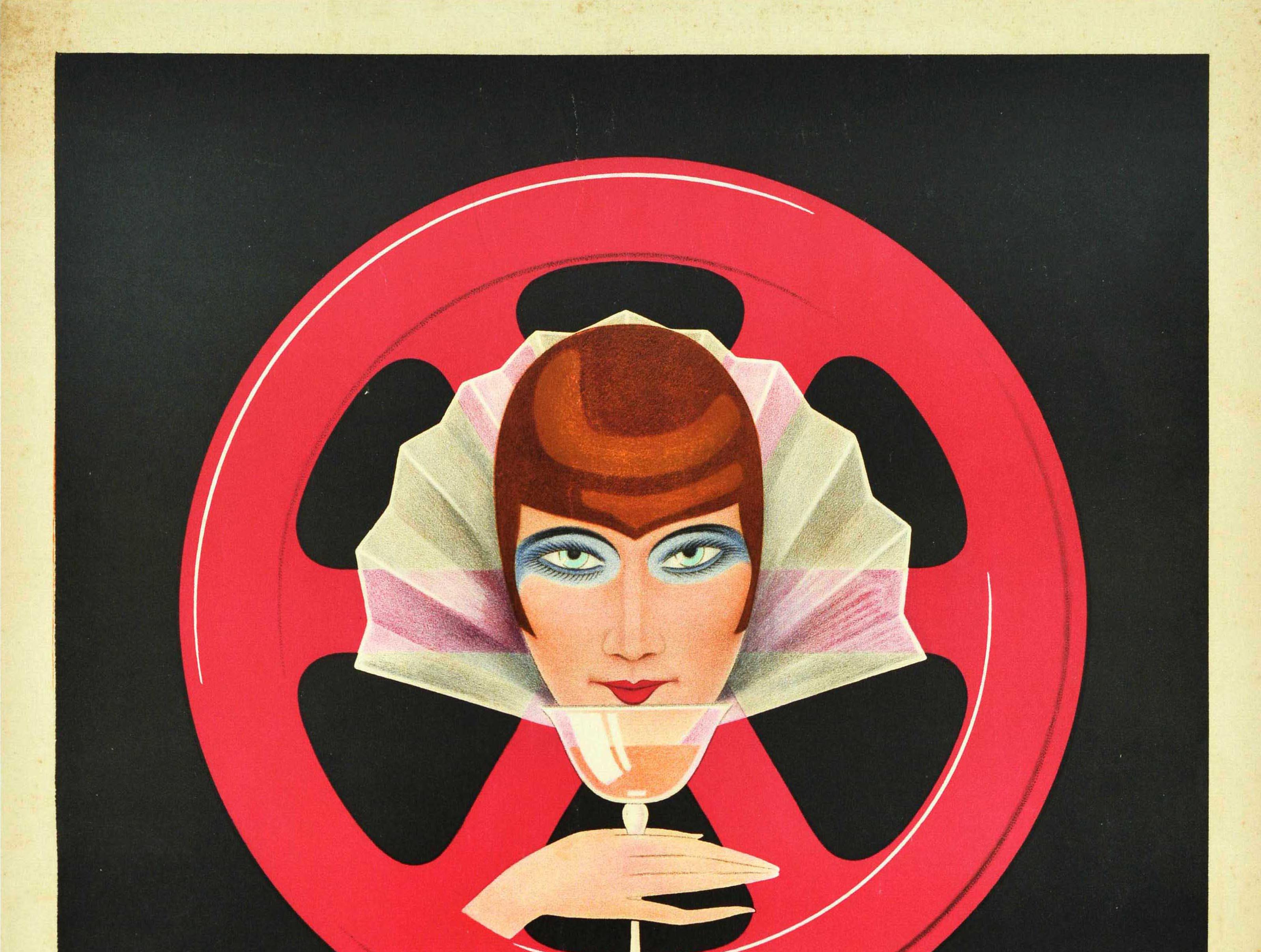 Swiss Original Antique Advertising Poster Buffet De La Gare Geneve Art Deco Geneva For Sale
