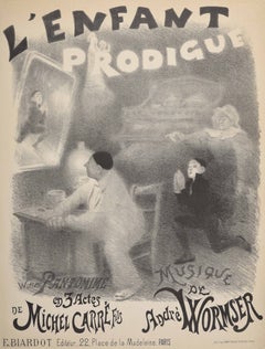 Original Antique Advertising Poster Enfant Prodigue Prodigal Son Theatre