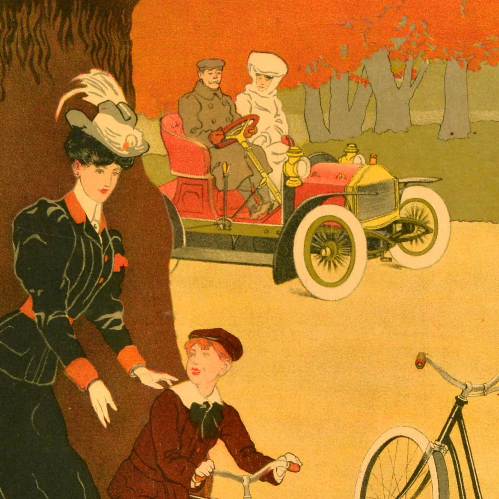 Original Antike Werbeplakat Griffon Fahrrad Courbevoie Seine Thor im Zustand „Gut“ im Angebot in London, GB