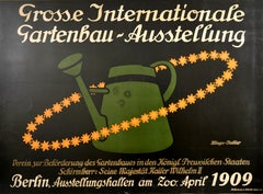 Original Antique Advertising Poster Horticultural Exhibition Klinger Challier