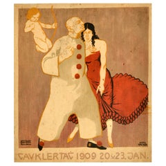 Original Antique Advertising Poster Jugglers Day Gauklertag 1909 Alois Gruber