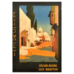 Original Antique Advertising Poster Kismet Play Theatre Asche Brayton Africa