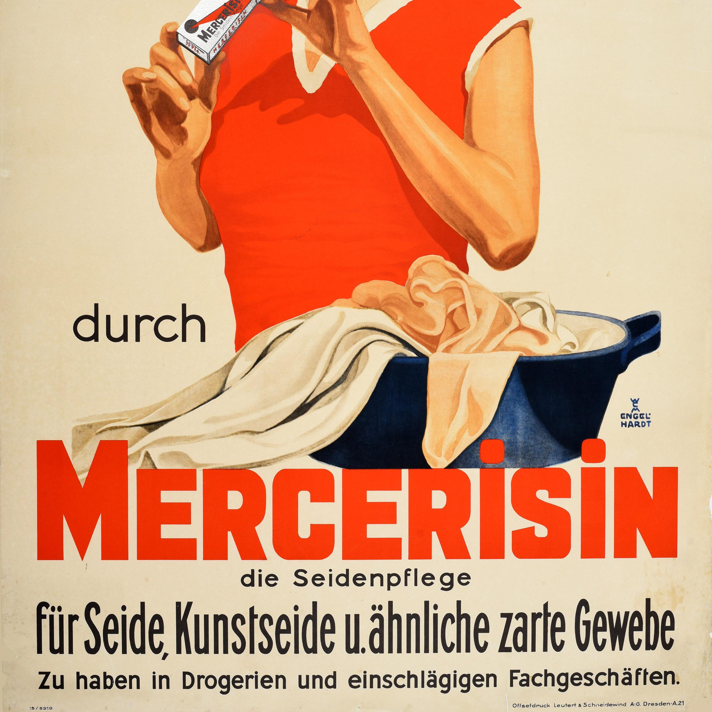 German Original Antique Advertising Poster Mercerisin Silk Care Soap Laundry Design Art For Sale