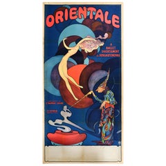 Original Antique Advertising Poster Orientale Ballet Sergastchenko Dancing Art