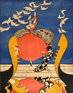 Original Antique Advertising Poster Theatre Champs Elysees Ballets Leonidoff