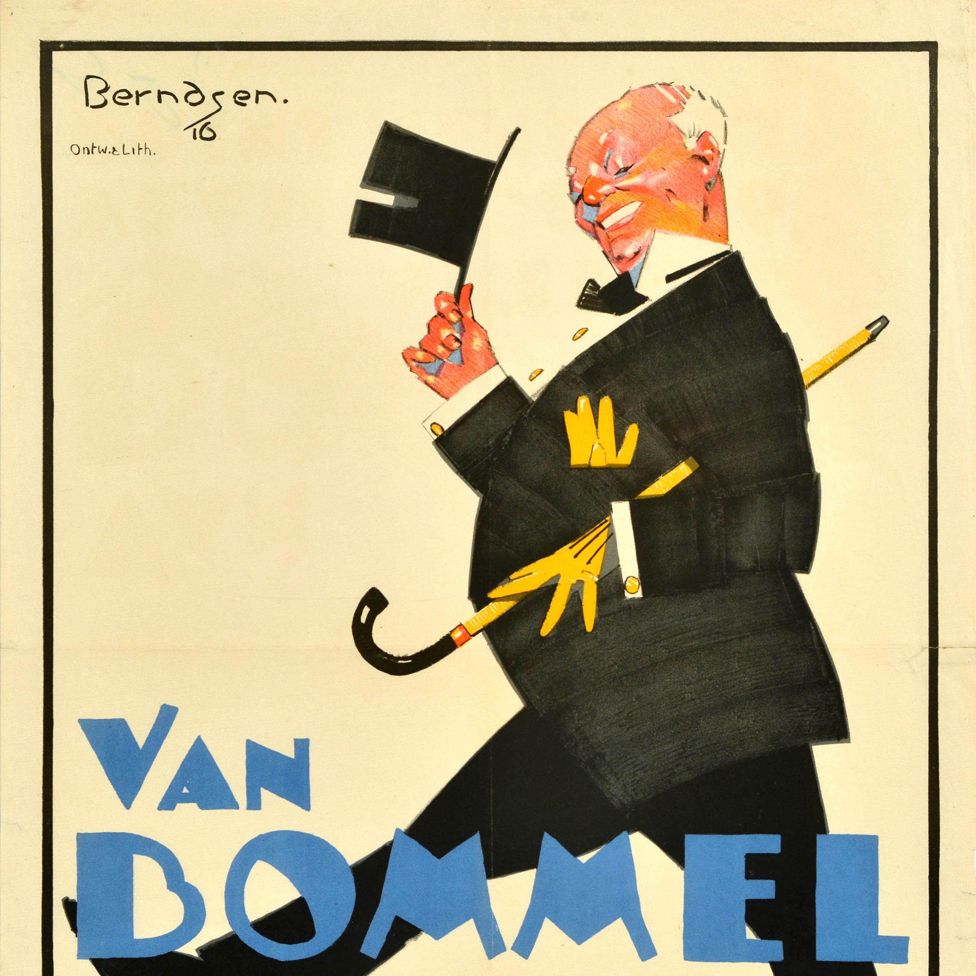 Original Antikes Werbeplakat Van Bommel, Modeobjekte Johan Berndsen, Johan Berndsen (Niederländisch) im Angebot