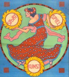 Original Antique Advertising Poster Wroclaw Festival Week Breslauer Festwoche