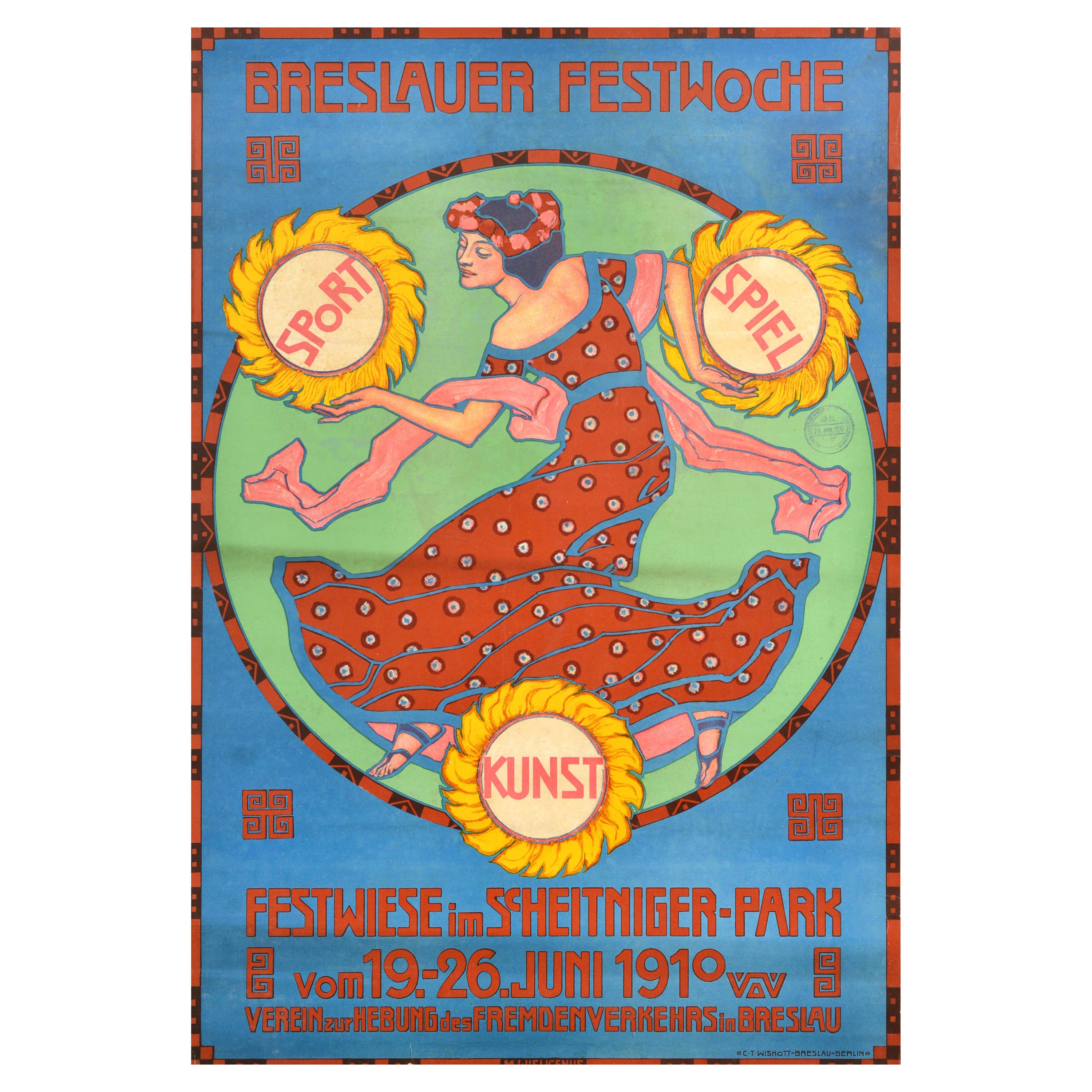Affiche publicitaire originale de la semaine du festival de Wroclaw et du Breslauer Festwoche