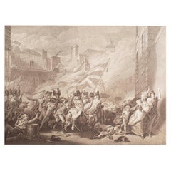 Impression historique américaine originale et ancienne. "La bataille de Jersey " C.1870
