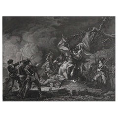 Original Antique American Historical Print. " Death of General Montgomery " 1850