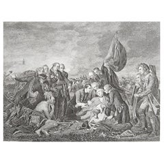 Original Antique American Historical Print. " Death of General Wolfe " C.1850