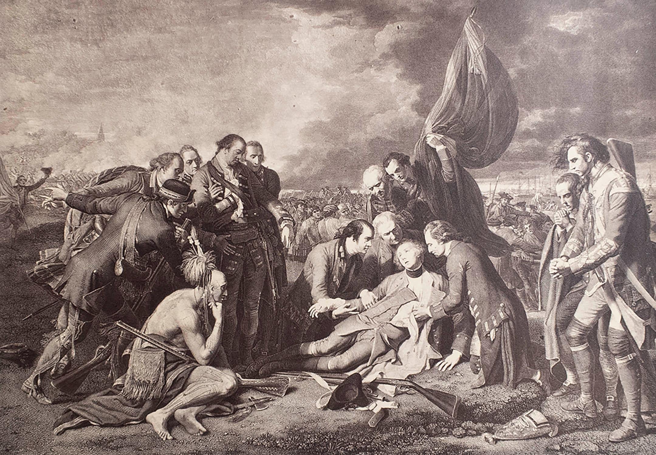 Maravillosa imagen de La muerte del general Wolfe en la batalla de Quebec

Grabado fino tipo Woodbury 

Publicado hacia 1870

Sin enmarcar.

