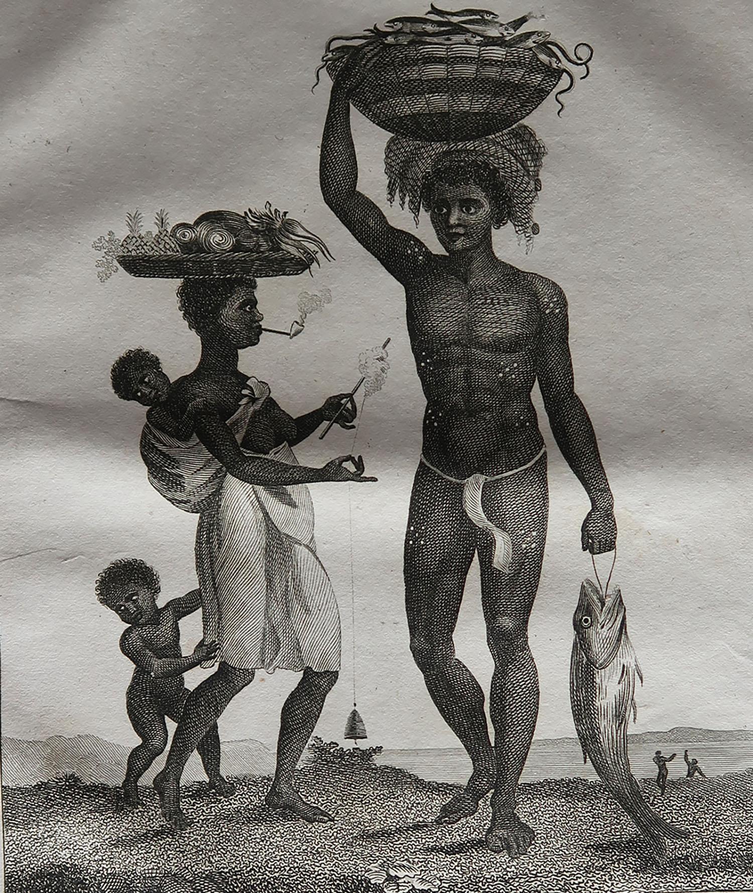 Wonderful anti-slavery print. Showing a family of slaves from Long.

A copper-plate engraving by William Blake after Stedman.

First published in 