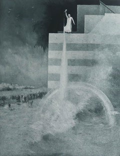 Grabado original antiguo " Las mil y una noches " según Albert Letchford. 1897