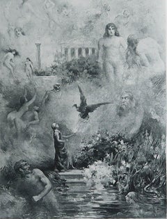 Original Antique " Arabian Nights " Print After Albert Letchford. 1897