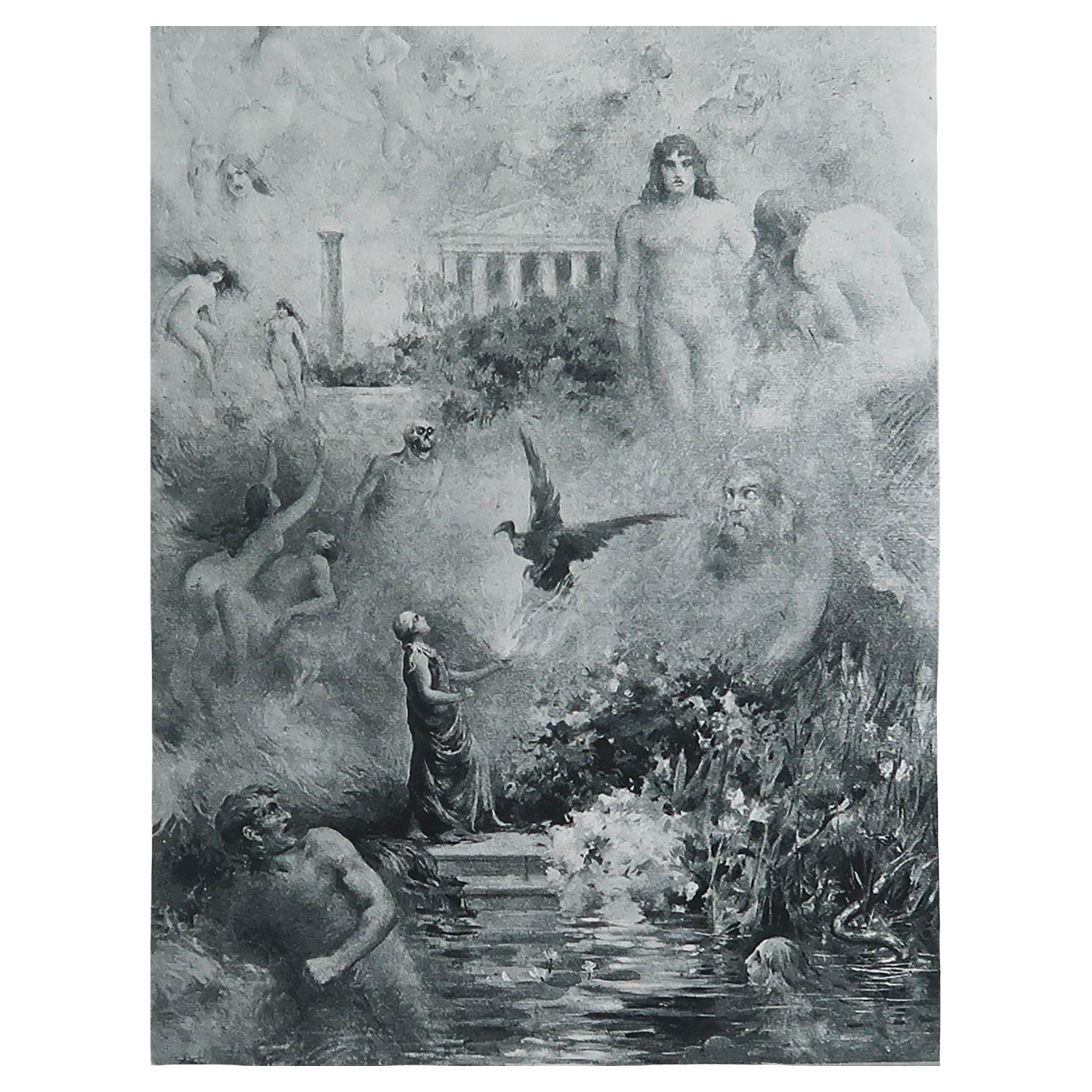 Original Antique " Arabian Nights " Print After Albert Letchford. 1897