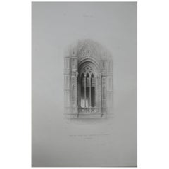 Original Antique Architectural Print by John Ruskin, circa 1880, 'Florence'