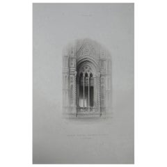 Original Antique Architectural Print by John Ruskin, circa 1880, 'Florence'