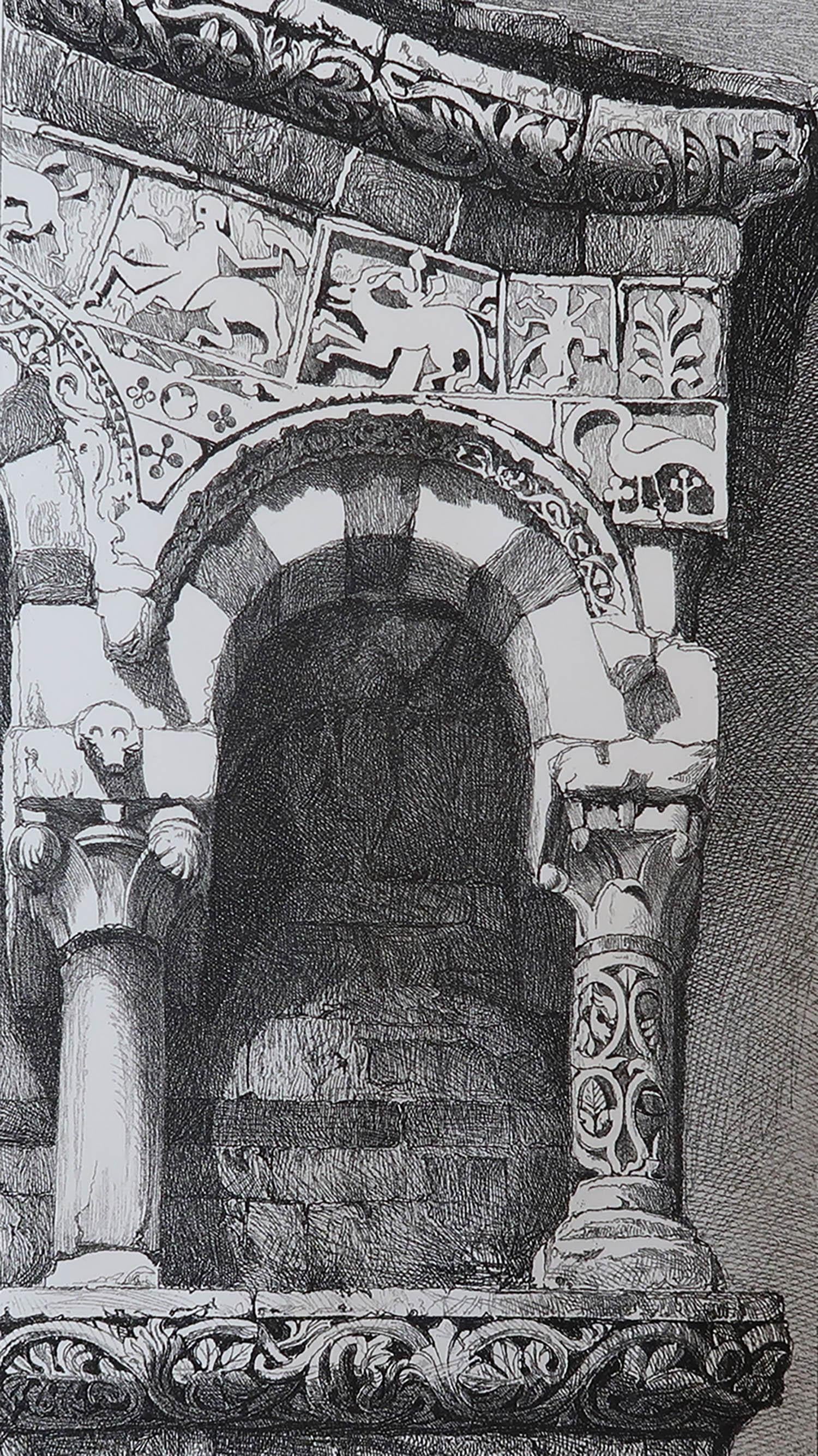 Maravillosa estampa arquitectónica gótica.

Arco de la fachada de la iglesia de San Miguel de Lucca

Grabado en acero por R.P. Puño según el dibujo original de John Ruskin

Publicado, hacia 1880

En papel tejido de calidad
 
Sin enmarcar.

Envío