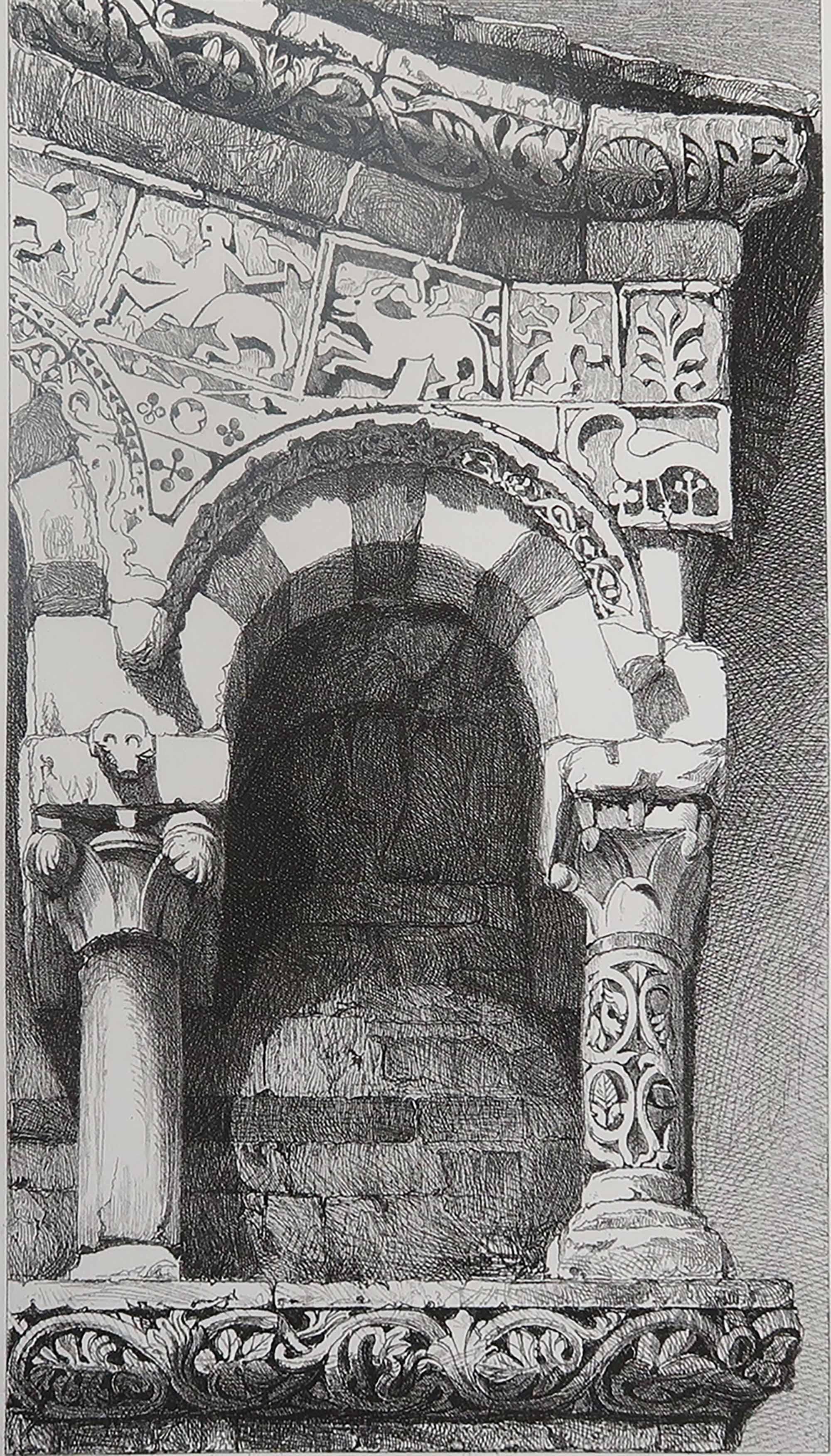 Magnifique empreinte architecturale gothique.

Arc de la façade de l'église de San Michele à Lucques

Gravure sur acier par R.P. Manchette d'après le dessin original de John Ruskin

Publié, vers 1880

Sur papier vélin de qualité
 
Sans