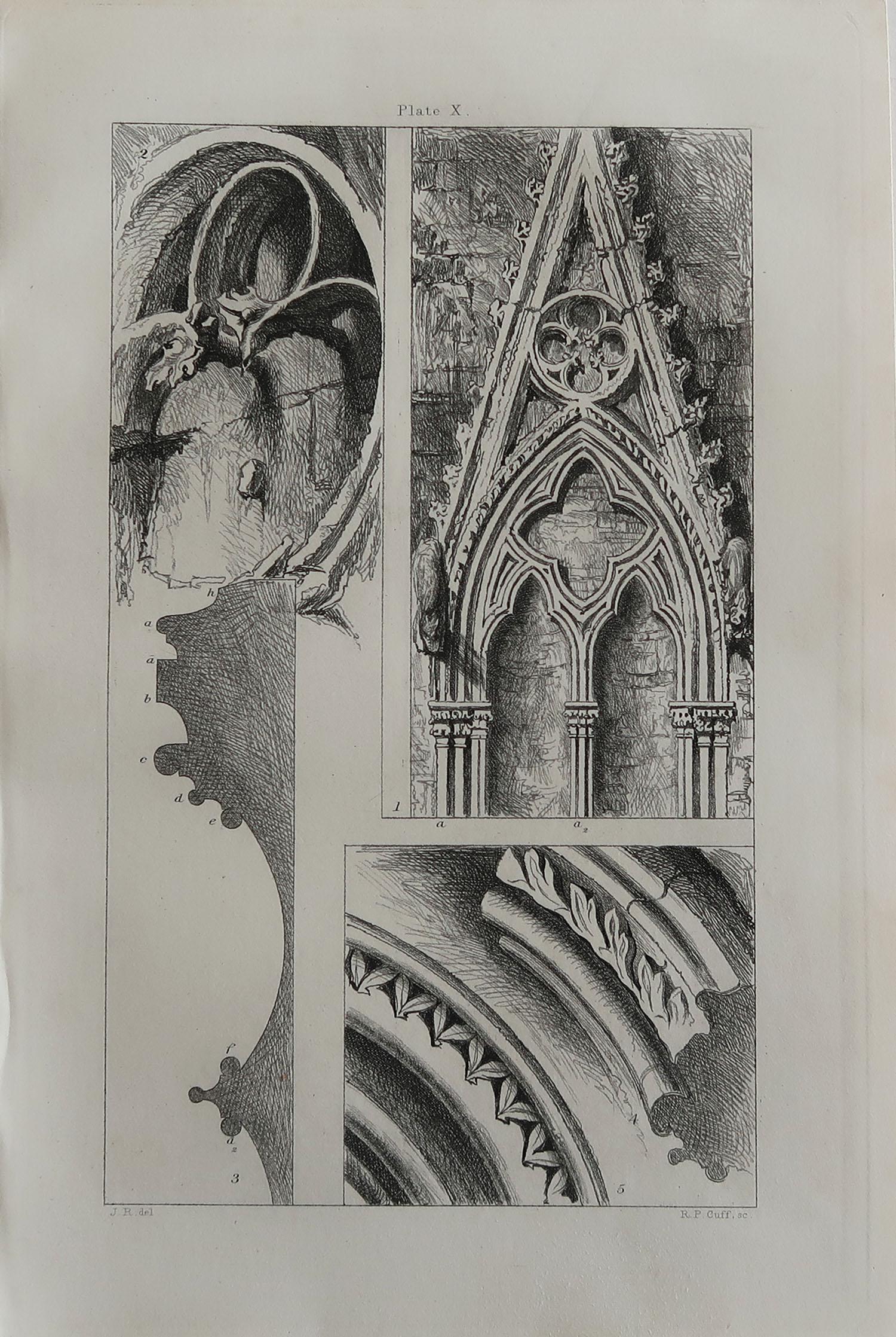 Wonderful gothic architectural print.

Cathedral of Salisbury and Rouen

Steel engraving by R.P. Cuff after the original drawing by John Ruskin

Published circa 1880

On wove quality paper
 
Unframed.


 
