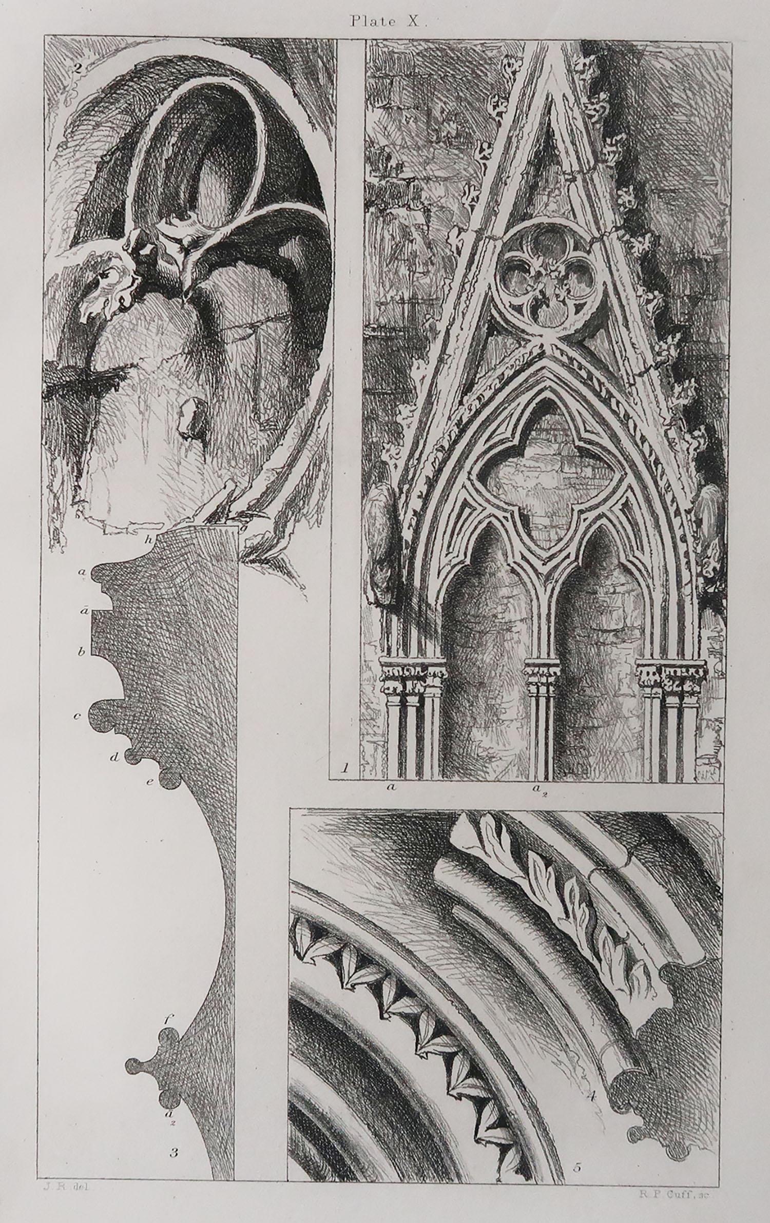 Wonderful gothic architectural print.

Cathedral of Salisbury and Rouen

Steel engraving by R.P. Cuff after the original drawing by John Ruskin

Published circa 1880

On wove quality paper
 
Unframed.


