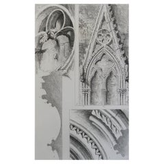 Original Antique Architectural Print by John Ruskin circa 1880 'Salisbury'