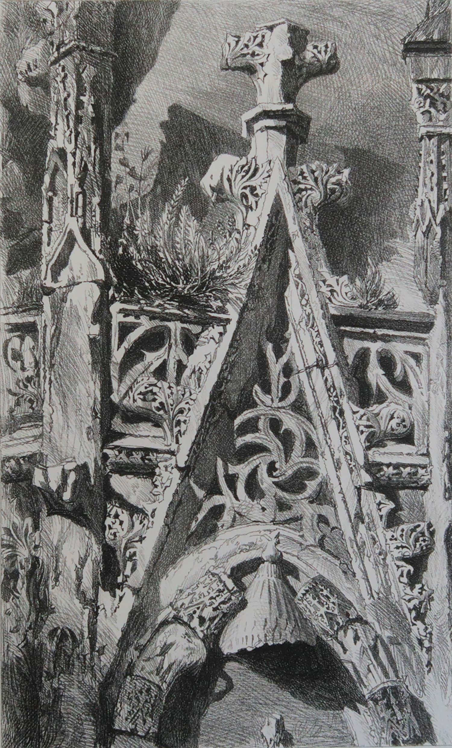 Meravigliosa stampa architettonica gotica.

Cattedrale di San Lo

Incisione in acciaio di A. R. P. Polsino secondo il disegno originale di John Ruskin

Pubblicato nel 1850 circa

Su carta di qualità
 
Senza cornice.



