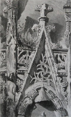 Stampa architettonica originale antica di John Ruskin, 1880 circa, 'St. Johns'