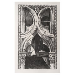 Original Antique Architectural Print by John Ruskin, circa 1880, Venice