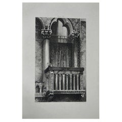 Original Antique Architectural Print by John Ruskin, circa 1880, 'Venice'
