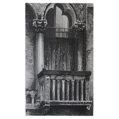 Original Antique Architectural Print by John Ruskin, circa 1880, 'Venice'
